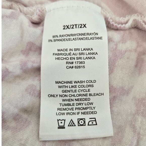 Ellen Tracy Pink & White Animal Print V-Neck Caftan Dress 2X Lounge Wear - Picture 8 of 9